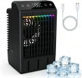 Portable Air Conditioners, Personal Evaporative Air Cooler With 1000ML Water Tank, 2 Spray Ports & 4 Wind Speeds, 2/4/6/8/12H Timer, 7 Color Light, Portable Ac Units for Room Bedroom Office Camping 04 UK