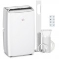 HOMCOM 12000 BTU Portable Air Conditioner Dehumidifier Cooling Fan for Rooms up to 25m2 with Remote, LED Display, 24H Timer, Wheels, Window Mount Kit, R290, A Energy Efficiency UK