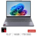 Lenovo IdeaPad Slim 3 Copilot+ PC, Snapdragon X, 16GB RAM, 1TB SSD, 15.3 Inch Laptop, 83N3002CUK