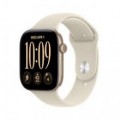 Apple Watch Series 12 (GPS) 46mm Aluminum Case with Sand Sport Band - M/L - Light Gold - (2026) UK