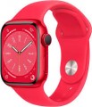 Apple - Geek Squad Certified Refurbished Watch Series 8 (GPS) 41mm Aluminum Case with Sport Band - M/L - (PRODUCT)RED - (2022)