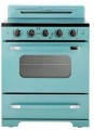 Unique Appliances - Classic Retro 3.9 Cu. Ft. Freestanding Electic Convection Range with Glass Top and Storage Drawer - Ocean Mist Turquoise