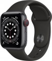 Geek Squad Certified Refurbished Apple Watch Series 6 (GPS + Cellular) 40mm Space Gray Aluminum Case with Sport Band - Space Gray