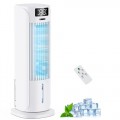 Evaporative Air Cooler, 6 Speeds, 2 Cooling Modes, 3-in-1 Desk Portable Air Conditioner, 12H Timer, 90° Auto Oscillation, Remote, 800ML UK