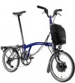 Brompton Electric P Line 4-speed - Mid Handlebar - Bolt Blue Folding Bike UK
