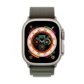 Apple - Geek Squad Certified Refurbished Watch Ultra (GPS + Cellular) 49mm Titanium Case with Green Alpine Loop - Large - Silver - (2022)