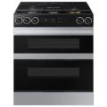 Samsung - Bespoke 6.3 Cu. Ft. Slide-In Dual Fuel Convection Range with Flex Duo Convertible Double Oven Technology - Stainless Steel
