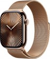 Apple Watch Series 10 (GPS+Cellular) 46mm Titanium Case with Gold Milanese Loop - S/M - Gold