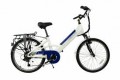 Basis Dorchester Step Through Integrated Electric City Bike, 24″ Wheel – White/Blue