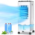 Portable Air Conditioner, 6L Water Tank with 3 Ice Packs, 3 in 1 Evaporative Cooling Humidifier and Fan, 60 Degree Oscillation, 35dB, 60W, 4 Wheels Portable Air Cooler for Home and Office UK