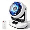 MBSM Air Circulator Desk Fan for Bedroom, 25 dB Quiet Fan with Touch Control & Remote, 3 Speed Table Fan for Home & Office, 70° Auto Oscillation, 90° Manual Tilt, 2 Smart Airflow Modes (Black & White) UK