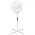 16 Inch White Pedestal Fan, Adjustable Height, 3 Speed Settings Powerful Electric Floor Fan for Cool Airflow, Lightweight Standing Fan for Home, Office, Bedroom & Living Room UK