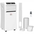HOMCOM Portable Air Conditioner 10000 BTU, 4 in 1 Cooling, Fan, 24L/Day Dehumidifier and Sleep Mode, Mobile Air Conditioning Unit with Digital Display, Remote, 24H Timer, Window Kit for Rooms up to 30㎡ UK