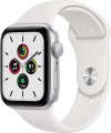 Apple Watch SE (GPS) 44mm Silver Aluminum Case with White Sport Band - Silver