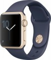 Apple - Apple Watch Series 1 42mm Gold Aluminum Case Midnight Blue Sport Band - Gold Aluminum