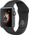 Apple - Apple Watch Series 2 38mm Space Gray Aluminum Case Black Sport Band - Space Gray Aluminum