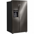LG - 26.2 Cu. Ft. Side-by-Side Refrigerator - Black stainless steel
