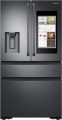 Samsung - Family Hub 2.0 22.2 Cu. Ft. 4-Door French Door Counter-Depth Refrigerator - Black Stainless Steel