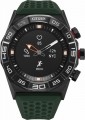 Citizen - CZ Smart 44mm Black IP Stainless Steel Case Hybrid Heart Rate Smartwatch with Silicone Strap - Green