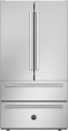 Bertazzoni - 21 Cu. Ft. 2 Bottom-Freezer French Door Refrigerator with Automatic Ice Maker - Stainless steel