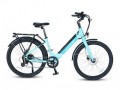 Ampere Deluxe 26″ Step Through Hybrid Electric Bike – Pearl Blue