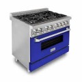 ZLINE - Professional 4 Cu. Ft. Freestanding Dual Fuel Convection Range - Blue Matte