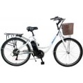 Falcon Electric Hybrid Low Step Electric Bike, 7.8Ah, 6 Speed, 26″ Wheel – White