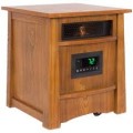 Lifesmart - 8 Element Infrared Heater Wood Cabinet - Dark Oak