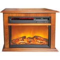 Lifesmart - 3-Element Infrared Fireplace in Oak Mantel - Black